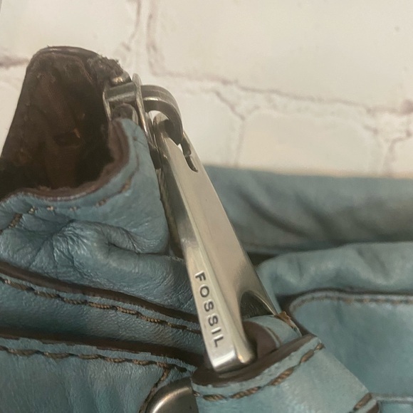 Fossil vintage chunky leather bag fifty four blue - Picture 5 of 10